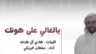 كلمات شيلة يالغالي على هونك