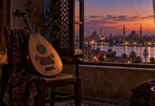 عود بجوار نافذة عند الغروب — صورة توضيحية لأغنية طلعت أبيه